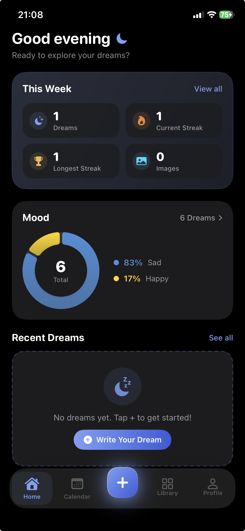 Home dashboard